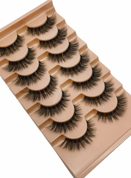 KissICON BLACK / D / 0.07mm|12mm 💋 Natural 3D Curly False Eyelashes - Effortless