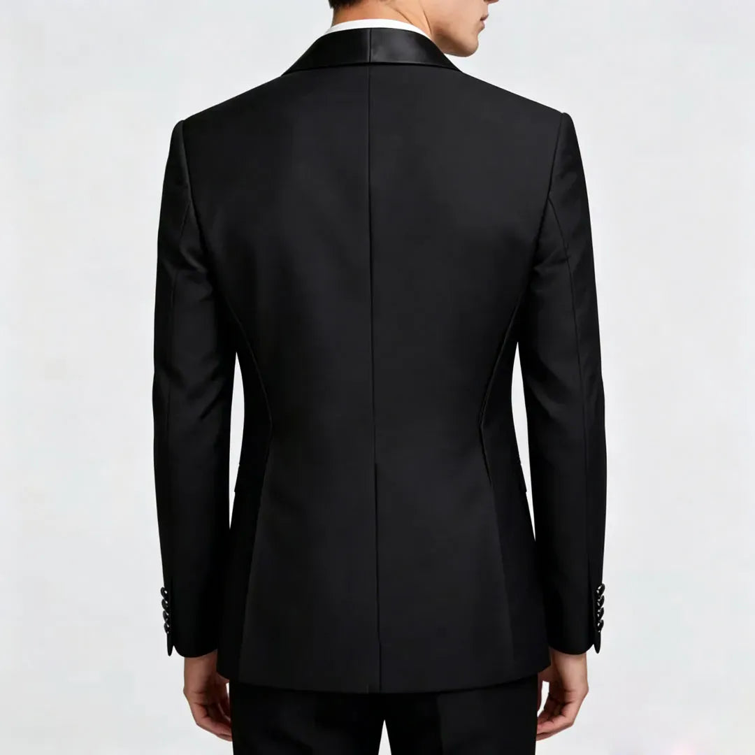 KissICON Black DoubleBreasted Suit Wedding Business Banquet Essential