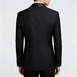 KissICON Black DoubleBreasted Suit Wedding Business Banquet Essential