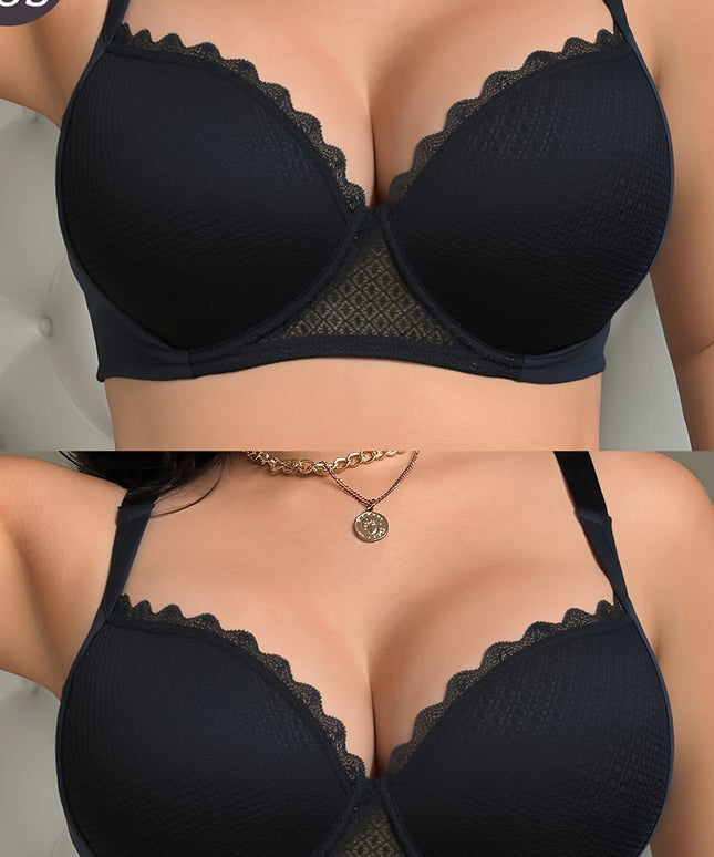 KissICON Black / EU 90D 2pcs Women's Curve Lace Bras – Underwire