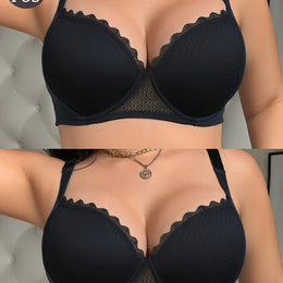 KissICON Black / EU 90D 2pcs Women's Curve Lace Bras – Underwire