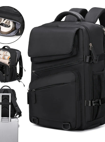 KissICON black Expandable Business Travel Laptop Backpacks for All