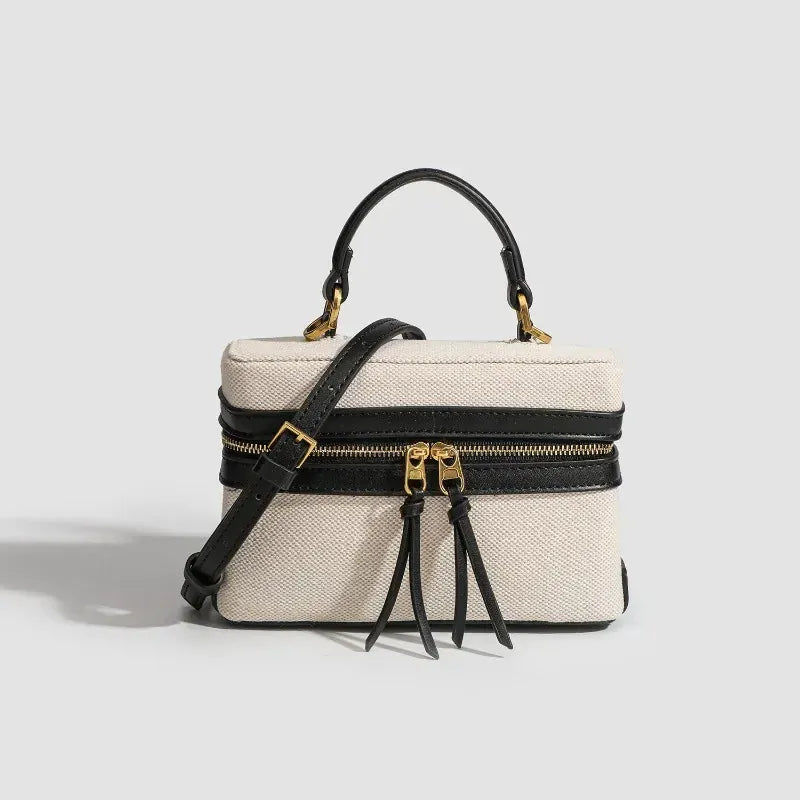 Dropshipman Black Fashion Box Women Handbags Designer Thick Canvas Shoulder Crossbody Bags Casual Spring and summer Small Purses 2024 bolso mujer