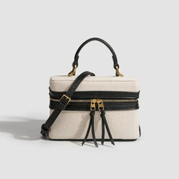 Dropshipman Black Fashion Box Women Handbags Designer Thick Canvas Shoulder Crossbody Bags Casual Spring and summer Small Purses 2024 bolso mujer