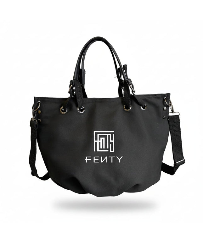 KissICON Bags Black FENTY Logo Black Canvas Tote & Crossbody Bag