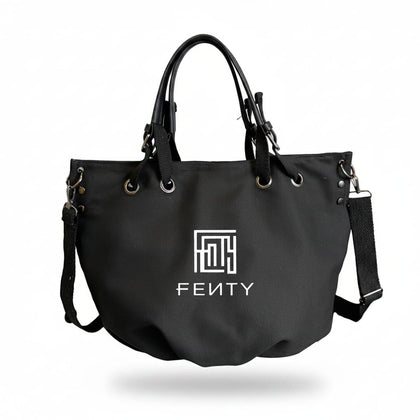 KissICON Bags Black FENTY Logo Black Canvas Tote & Crossbody Bag