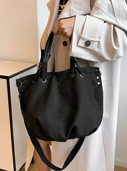 KissICON Bags Black FENTY Logo Black Canvas Tote & Crossbody Bag