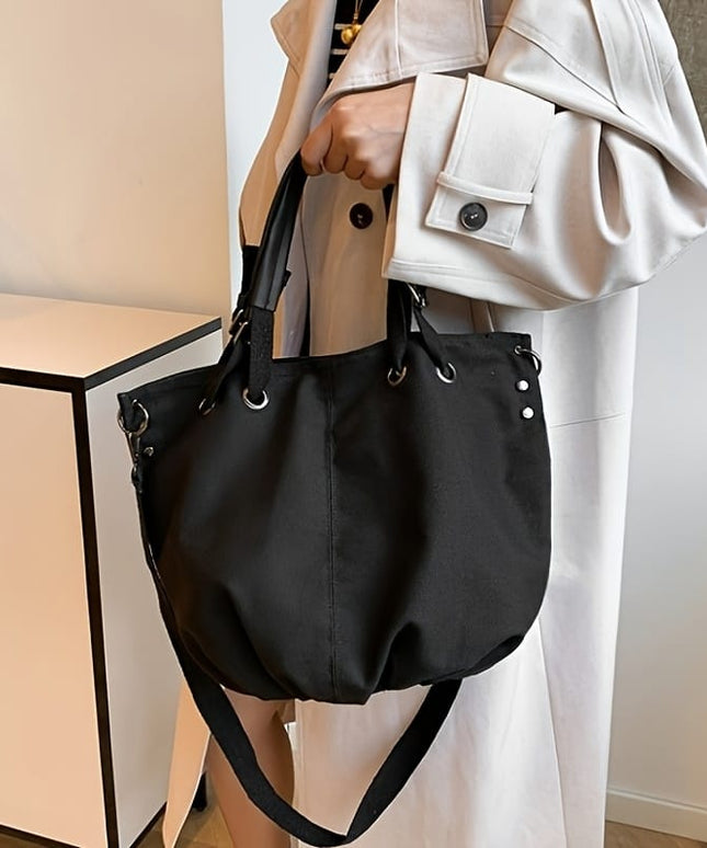 KissICON Bags Black FENTY Logo Black Canvas Tote & Crossbody Bag