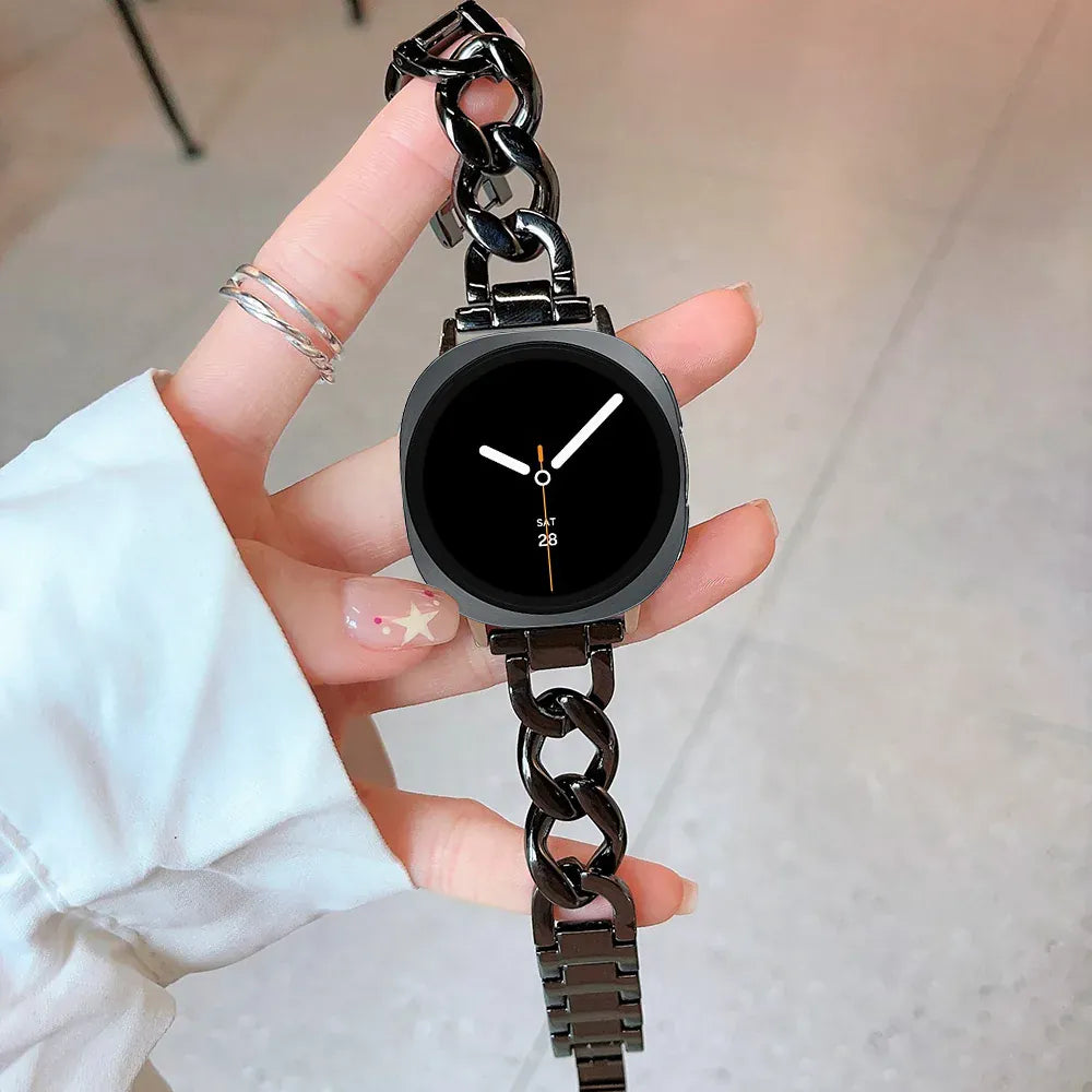 KissICON black / Galaxy Ultra Band Chain Fashion Metal Band For Samsung Galaxy Watch 8 8Classic Ultra 2 1 Strap Bracelet Galaxy 8 40MM 44mm 46mm 47MM Bracelet