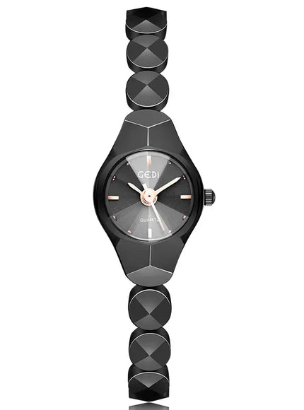 KissICON Black-GEDI KissIcon UTHAI Women Watch Stainless Bracelet - Waterproof