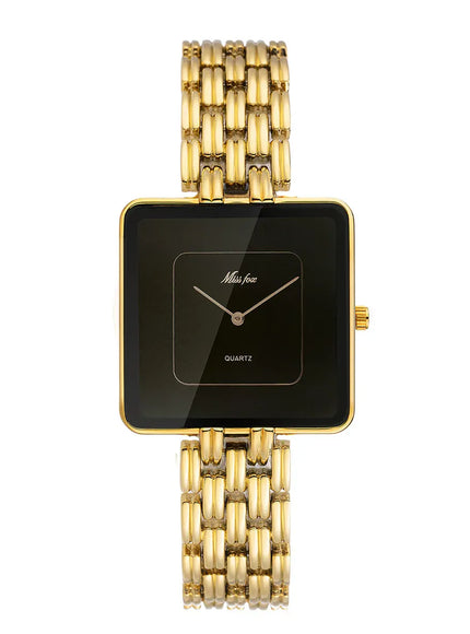 KissICON Black gold-woman UTHAI Women Watch Luxury Square - Waterproof Quartz