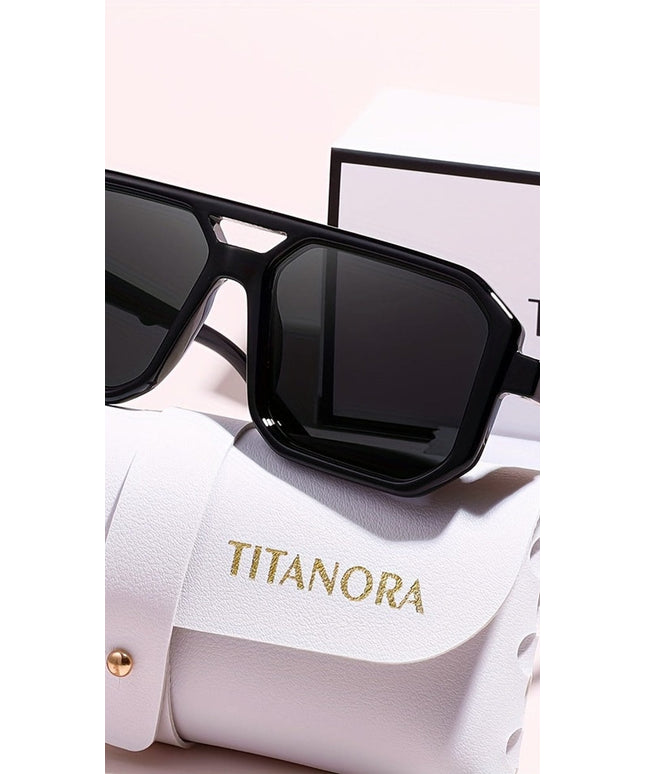 jkthpu-45 Black Golden Retro Square Glasses Bold Green Lenses Couples Style