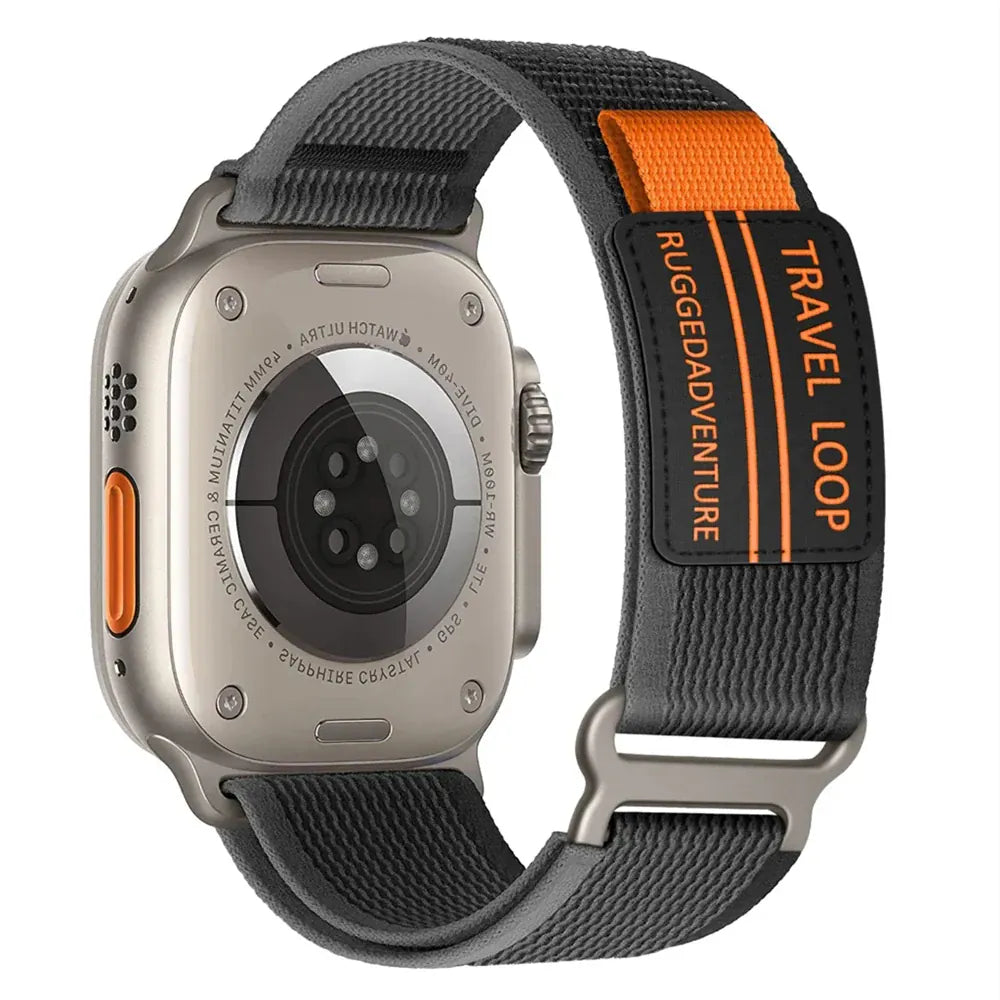 KissICON Black Gray / 38mm40mm41mm Watch Bands for Apple Watch Band 44mm 45mm Ultra 49mm 40mm 42mm 41mm 38mm 40 44 mm Trail Loop Bracelet Iwatch Series 9 se 8 2
