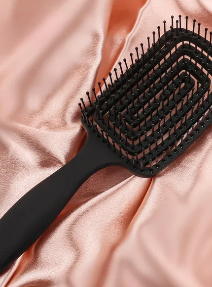 KissICON Black Hair Scalp Massage Detangling Brush Anti Static Wet