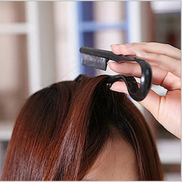 KissICON black Hairdressing V-Comb Messy Hair Finishing Splint - Wig