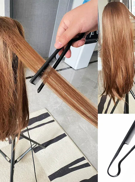 KissICON black Hairdressing V-Comb Messy Hair Finishing Splint - Wig