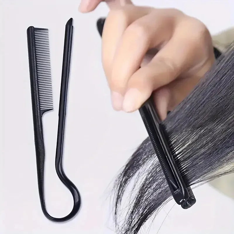 KissICON black Hairdressing V-Comb Messy Hair Finishing Splint - Wig