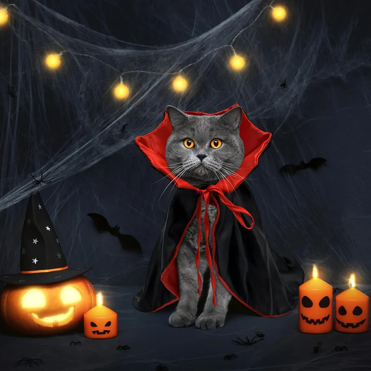 KissICON black Halloween Dog Costume Cat Costume Vampire Cape Pet Costume Funny Devil Cloak Cosplay Outfit Halloween Party Dress Up Accessories