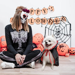 KissICON black Halloween Dog Costume Cat Costume Vampire Cape Pet Costume Funny Devil Cloak Cosplay Outfit Halloween Party Dress Up Accessories
