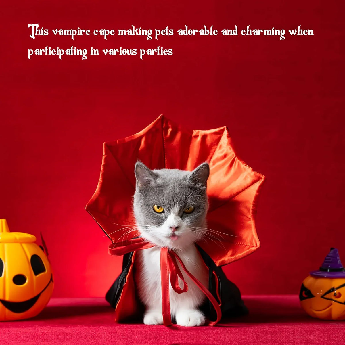 KissICON black Halloween Dog Costume Cat Costume Vampire Cape Pet Costume Funny Devil Cloak Cosplay Outfit Halloween Party Dress Up Accessories