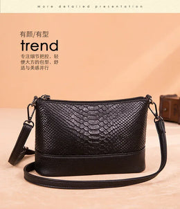 KissICON black Handbag – Leather Crocodile Pattern