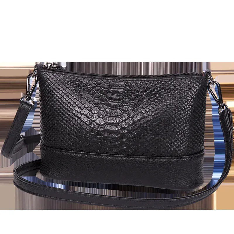 KissICON black Handbag – Leather Crocodile Pattern