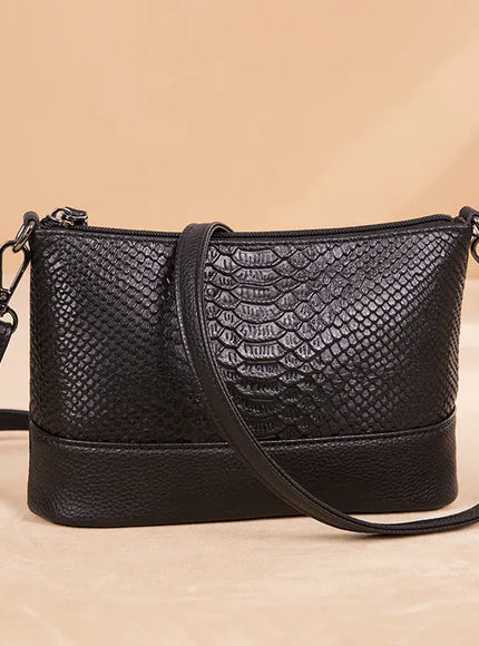 KissICON black Handbag – Leather Crocodile Pattern
