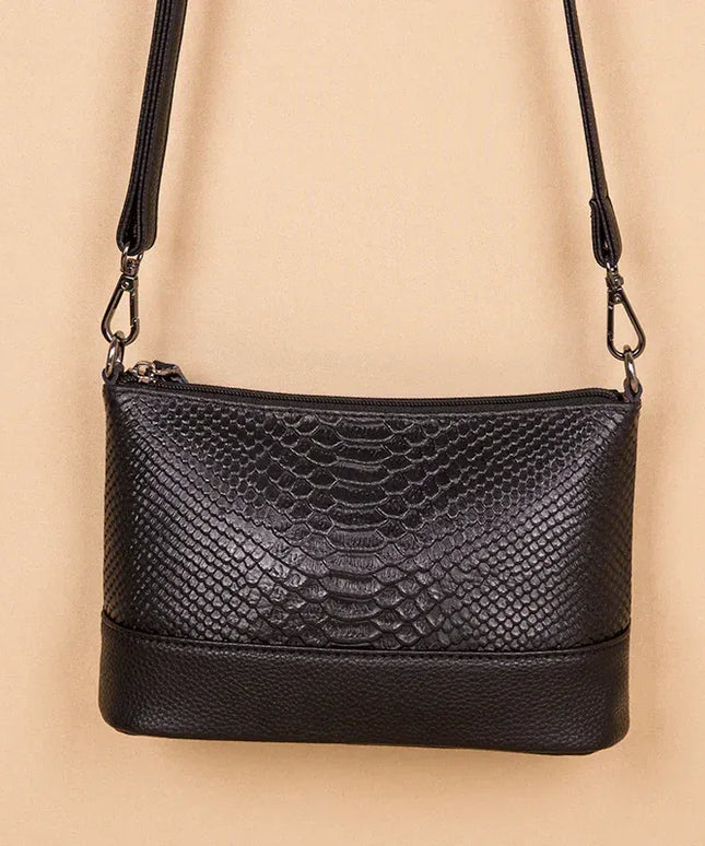 KissICON black Handbag – Leather Crocodile Pattern