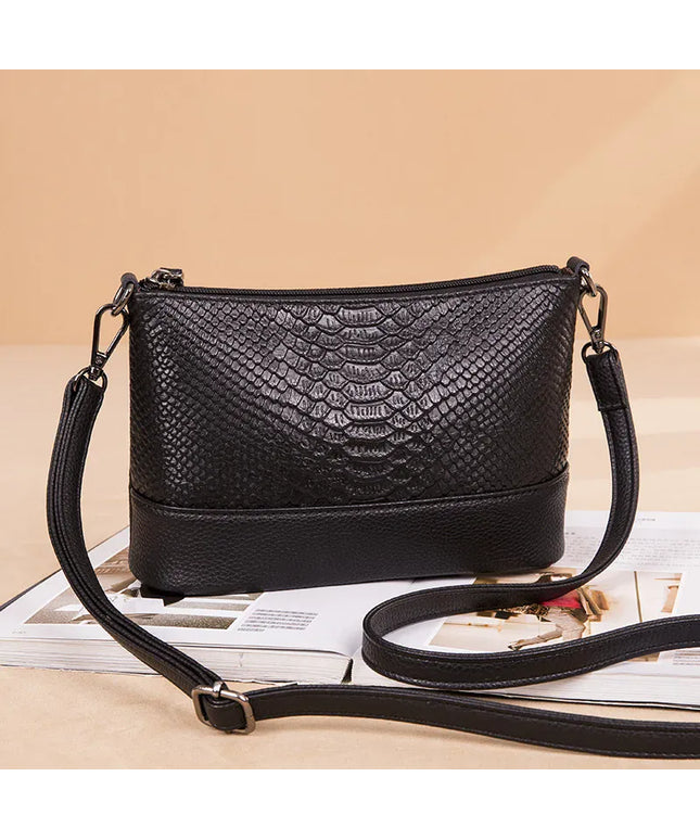 KissICON black Handbag – Leather Crocodile Pattern