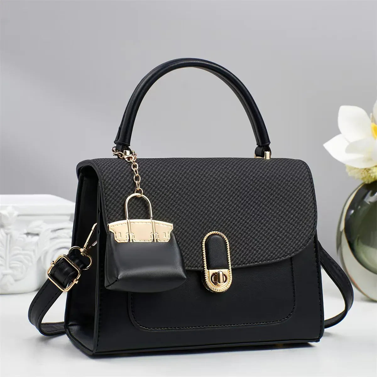 KissICON black Handbags Shoulder Crossbody – Fashionable Designer Travel