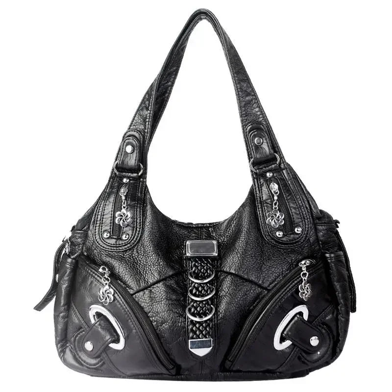 KissICON black Handbags Shoulder Tote – Top-handle Shopping Pack
