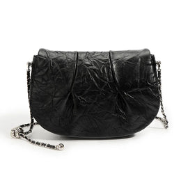 KissICON Black Hot Sale Small Saddle Chain Handbags Strap