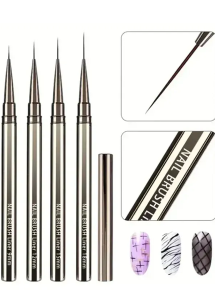 KissICON black KissIcon Nail Art Liner Brushes 6 To 25mm