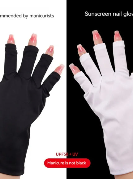 KissICON black KissIcon Nail Tools UV Gloves Half Exposed Fingertips