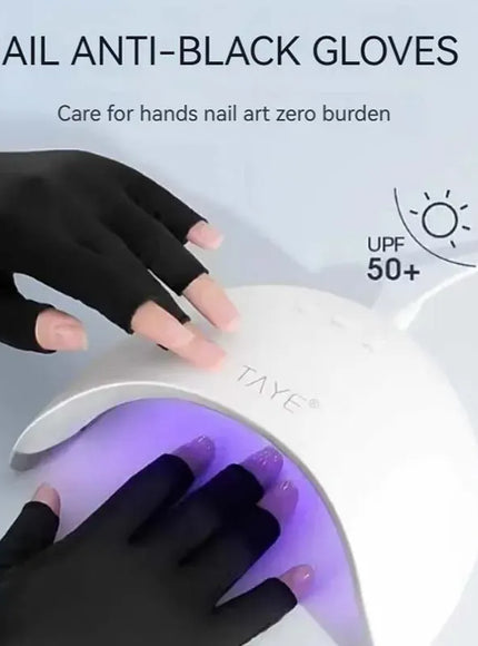 KissICON black KissIcon Nail Tools UV Gloves Half Exposed Fingertips