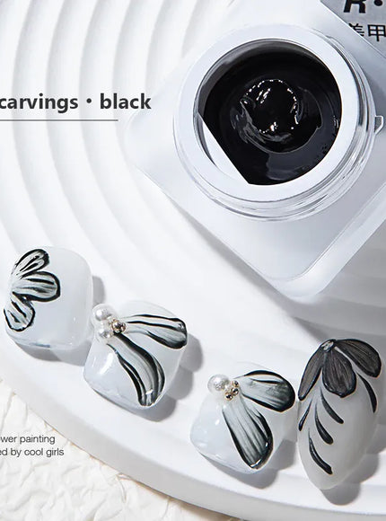 KissICON black KissIcon RS Nail Gel Polish 5ml Black White