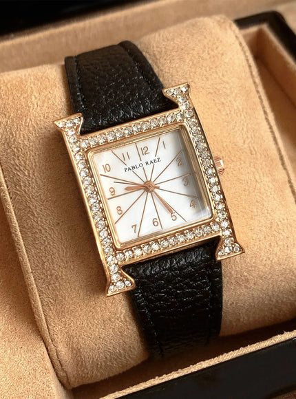 KissICON Black [KissIcon] UTHAI Premium Women Watch Square - Waterproof