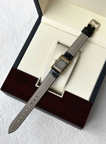 KissICON black KissIcon UTHAI Women Watch Square Leather Strap -