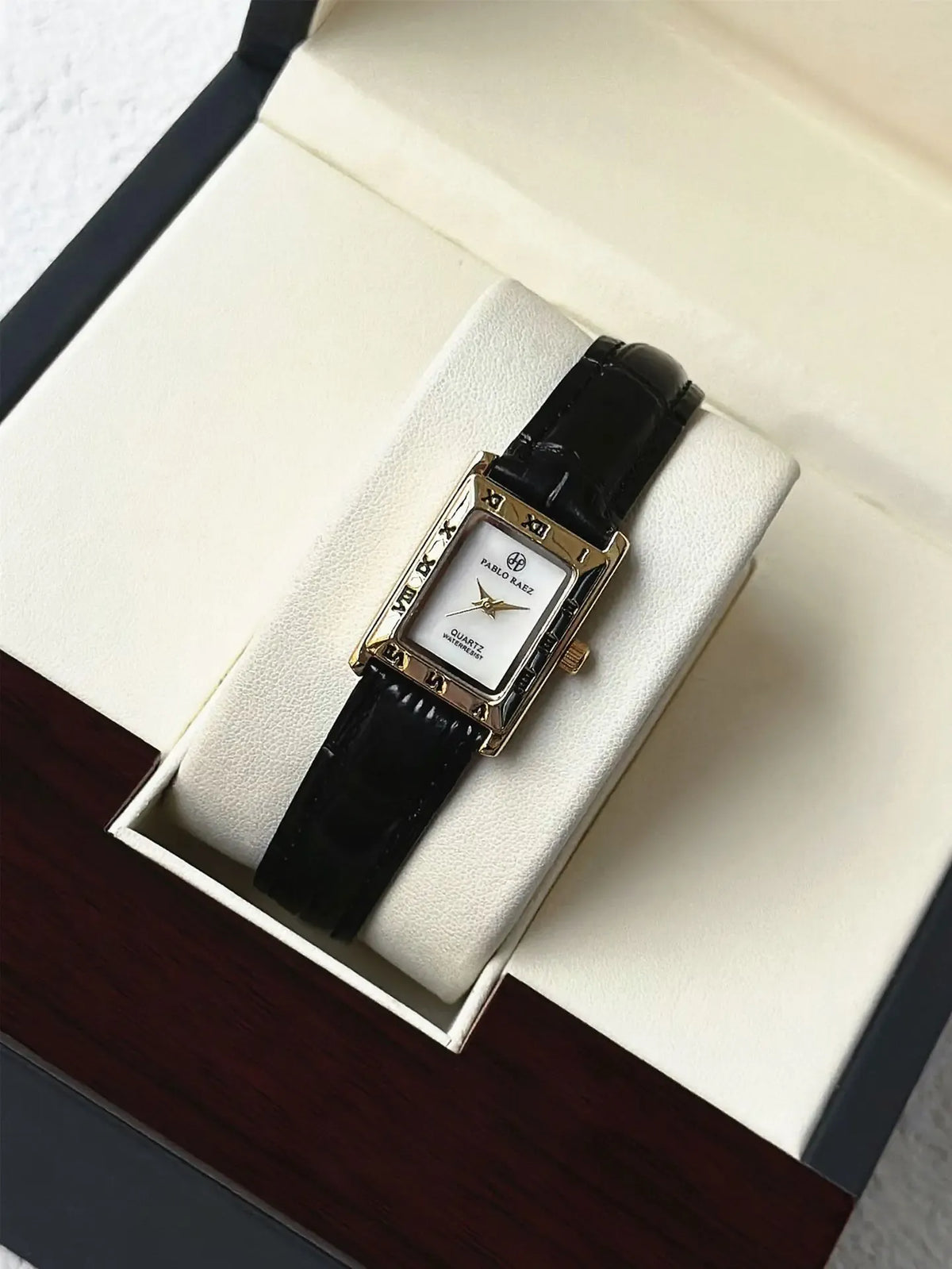 KissICON black KissIcon UTHAI Women Watch Square Leather Strap -