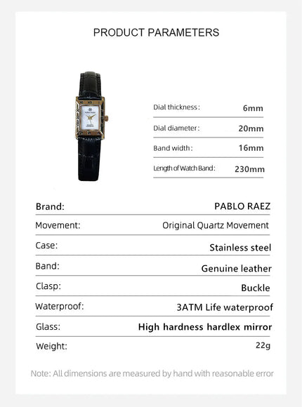 KissICON black KissIcon UTHAI Women Watch Square Leather Strap -