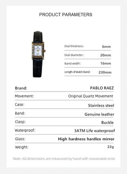 KissICON black KissIcon UTHAI Women Watch Square Leather Strap -