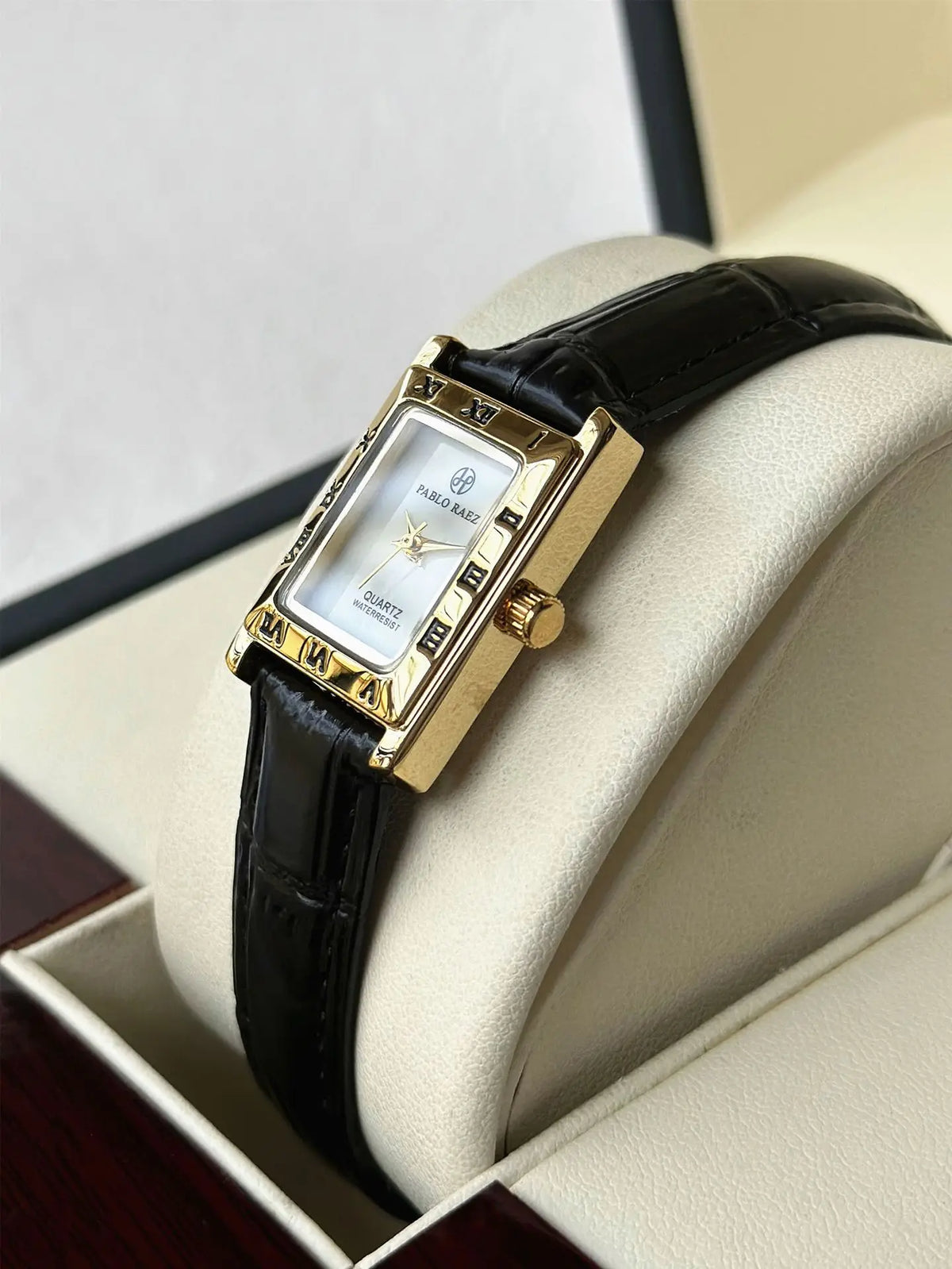 KissICON black KissIcon UTHAI Women Watch Square Leather Strap -