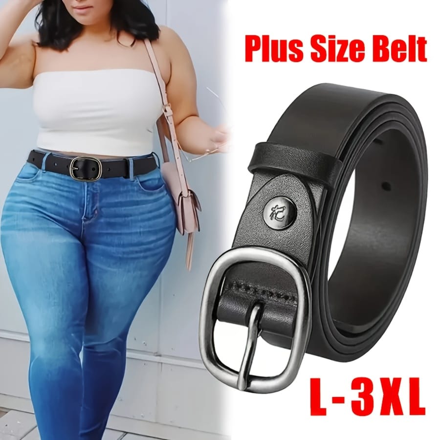 jkthpu-45 Black / L 1pc Plus Size Women's Adjustable Pin Buckle Belt for Casual Jeans, Perfect for Casual Attire, Commuting, Campus, Back-to- Season, and More
