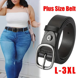 jkthpu-45 Black / L 1pc Plus Size Women's Adjustable Pin Buckle Belt for Casual Jeans, Perfect for Casual Attire, Commuting, Campus, Back-to- Season, and More