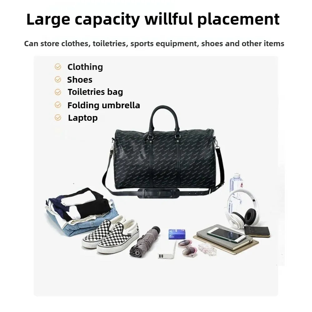 KissICON black Large-capacity Travel Men's Short-distance Handbag – Fitness
