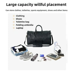 KissICON black Large-capacity Travel Men's Short-distance Handbag – Fitness
