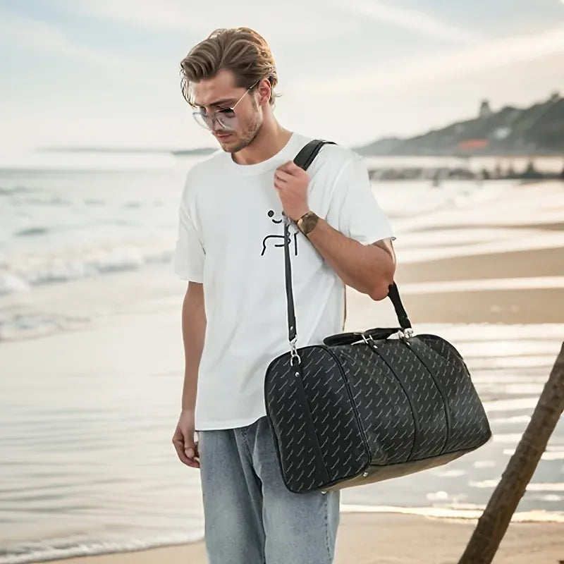 KissICON black Large-capacity Travel Men's Short-distance Handbag – Fitness