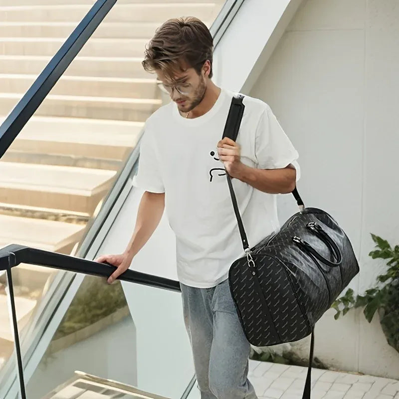 KissICON black Large-capacity Travel Men's Short-distance Handbag – Fitness