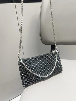 Dropshipman Black Luxury Designer Rhinestones Clutch Purse Bag for women handle bag Shoulder Bag Purse