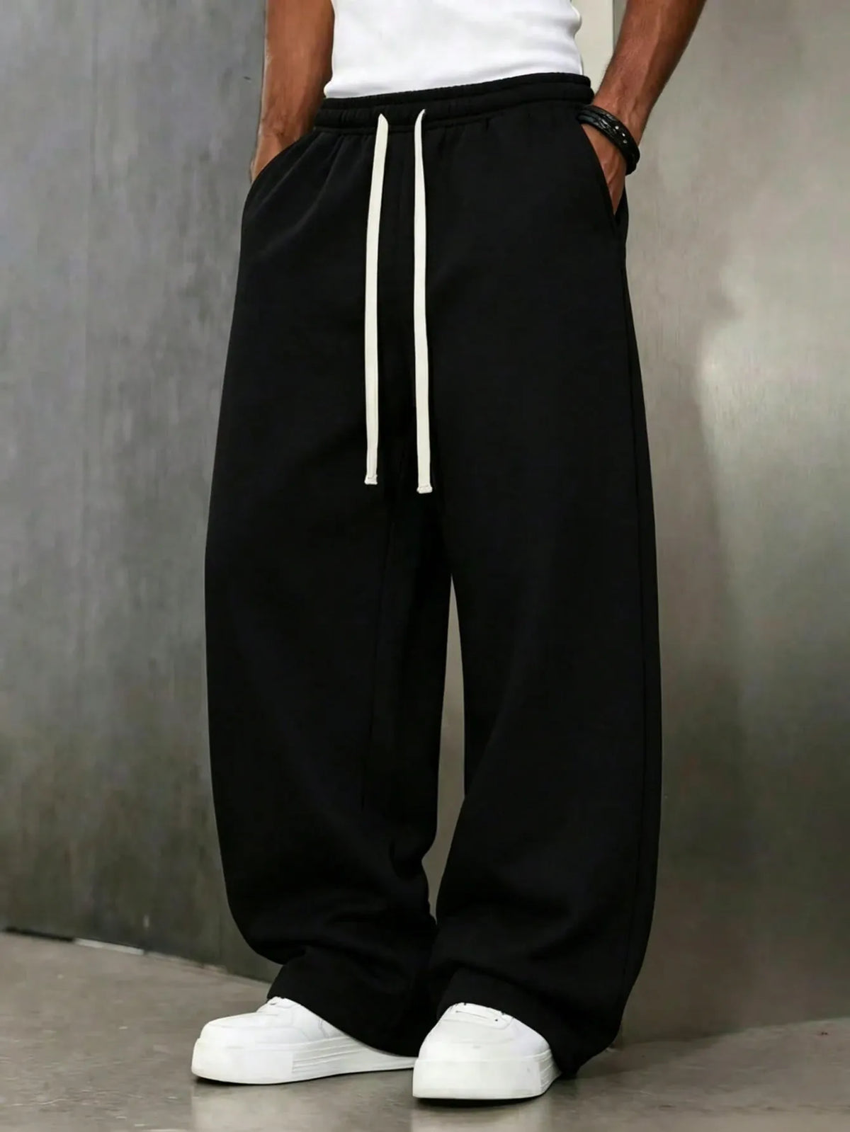 KissICON Black / M Minimalist Knit Pants Versatile Comfort for Dad